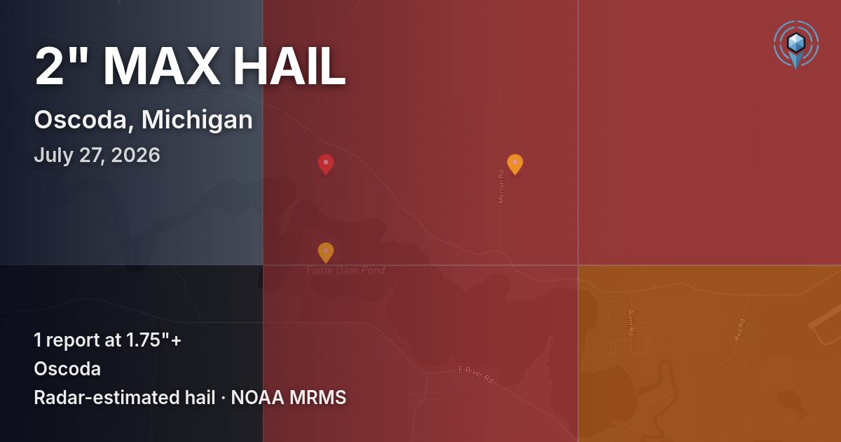 Affected area preview for Oscoda, MI