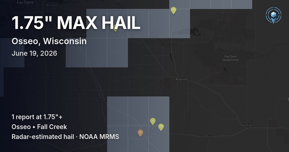 Affected area preview for Osseo, WI