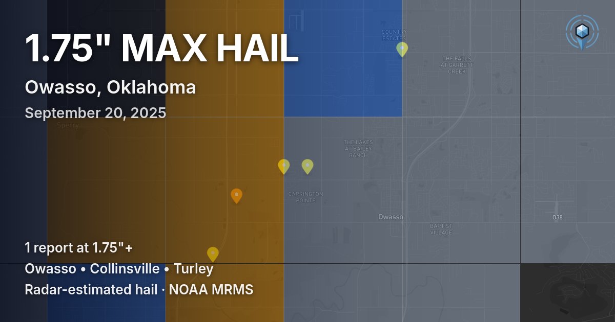 Affected area preview for Owasso, OK