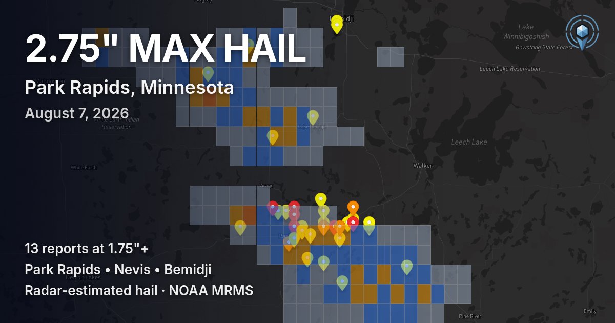 Affected area preview for Park Rapids, MN