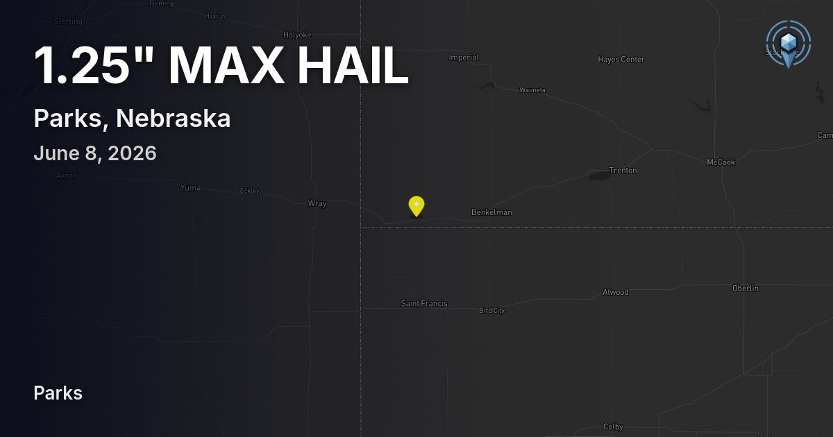 Affected area preview for Parks, NE