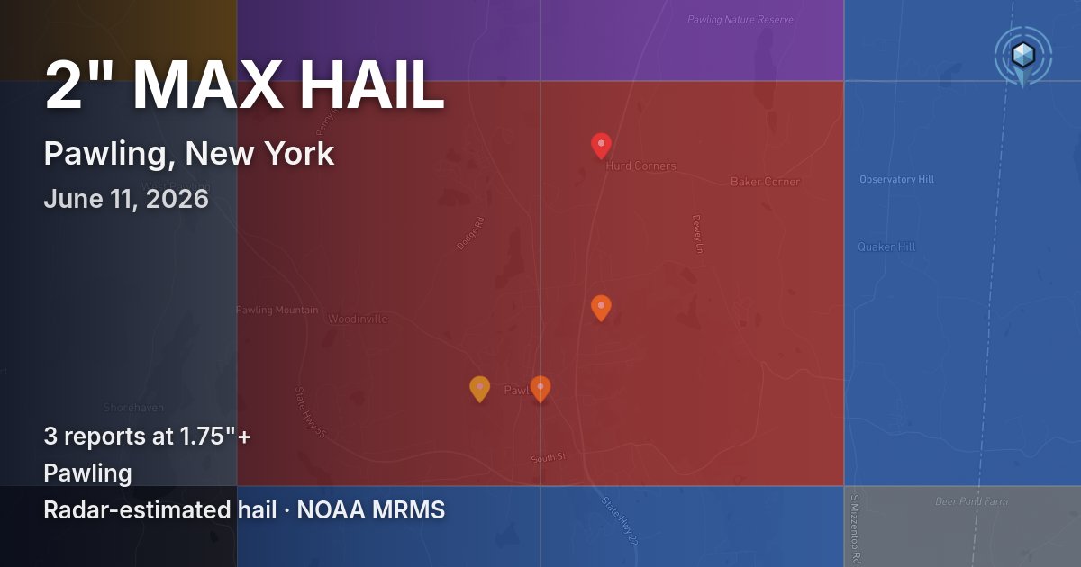 Affected area preview for Pawling, NY