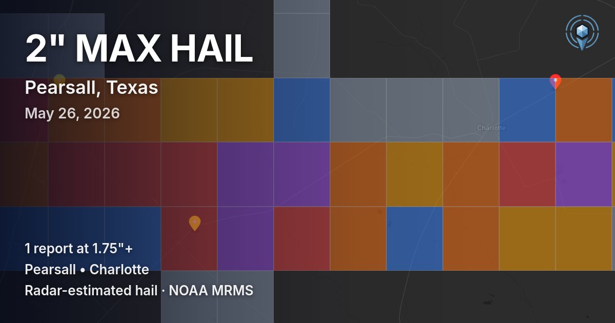Affected area preview for Pearsall, TX