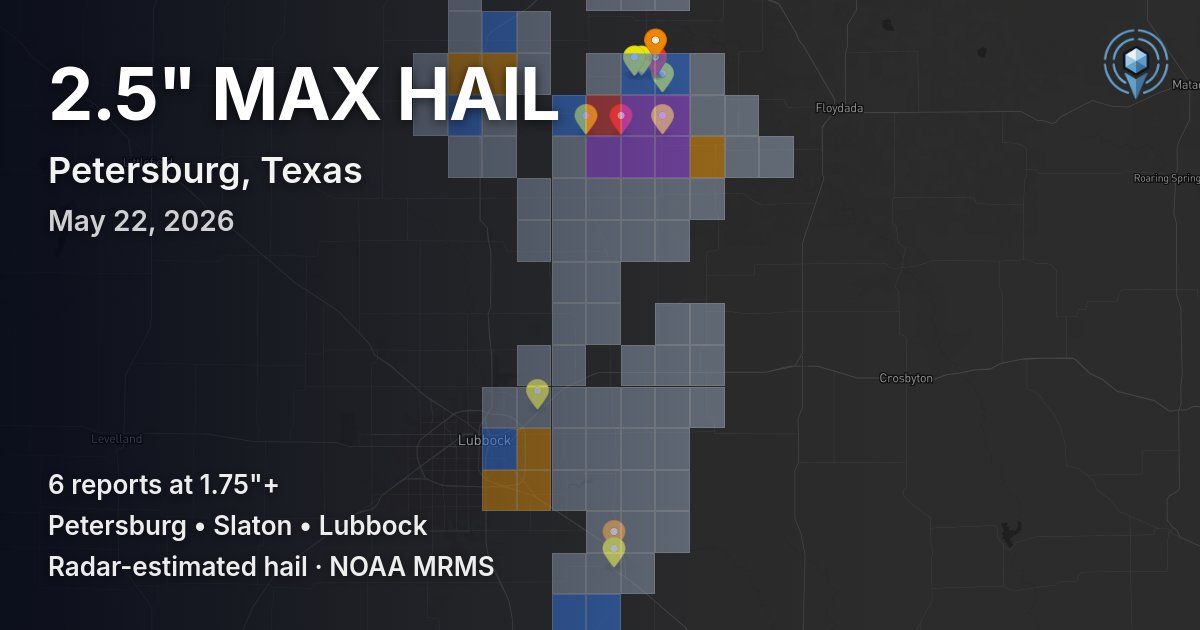 Affected area preview for Petersburg, TX