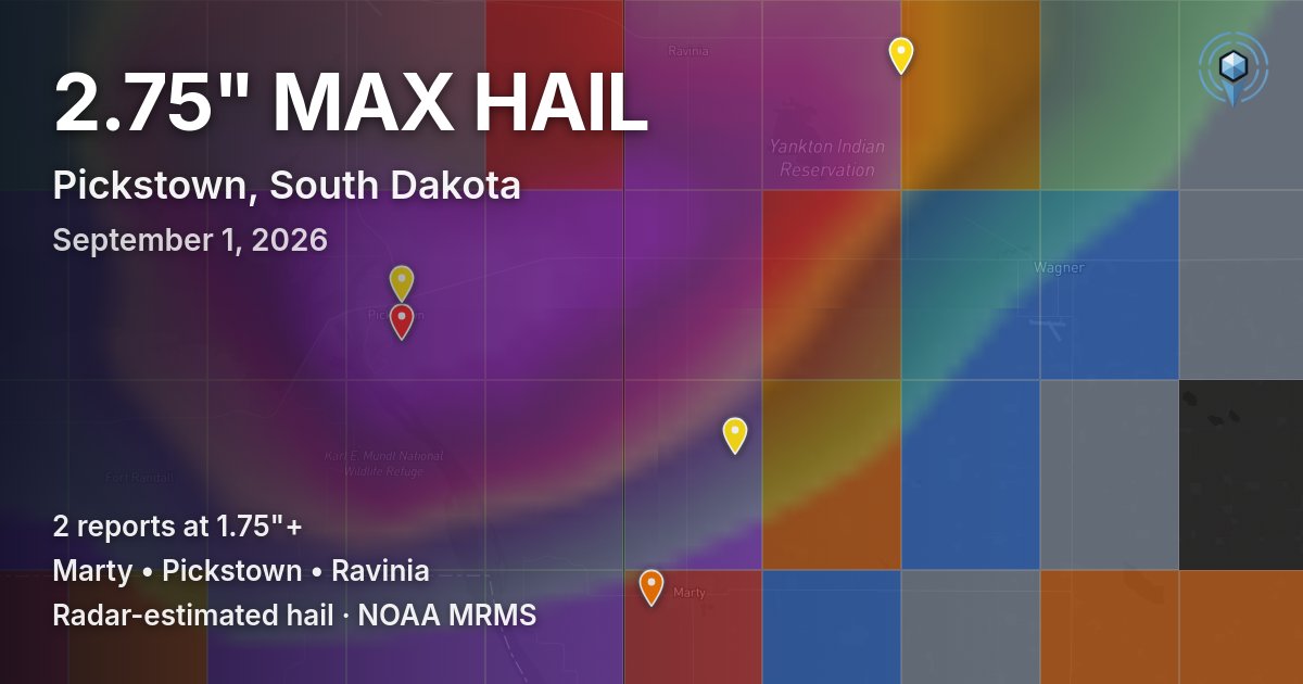 Affected area preview for Pickstown, SD
