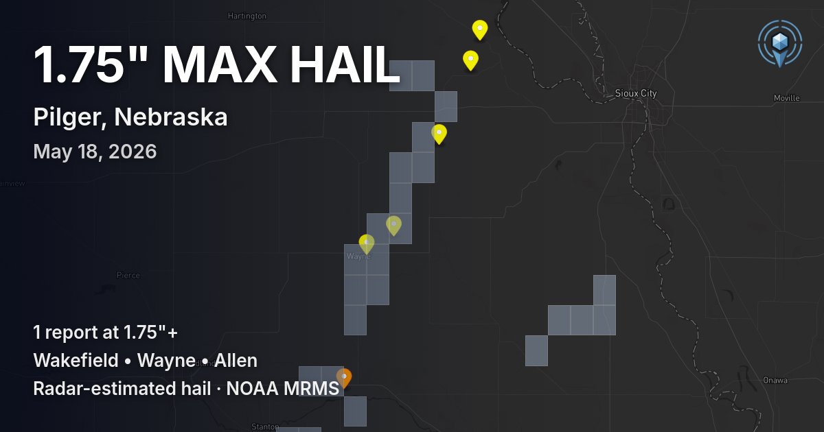 Affected area preview for Pilger, NE