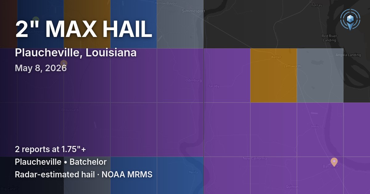 Affected area preview for Plaucheville, LA