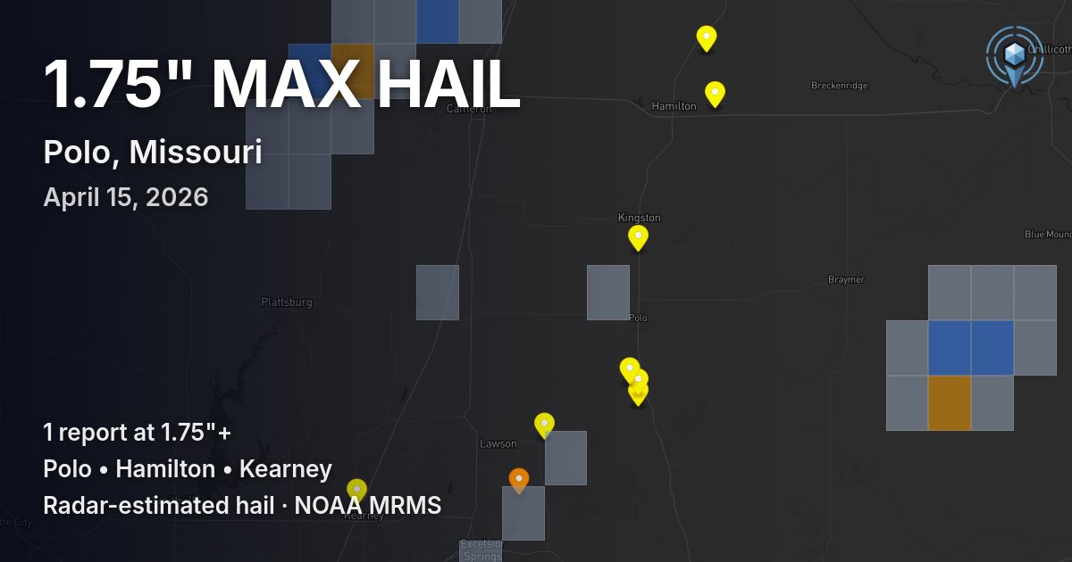 Affected area preview for Polo, MO