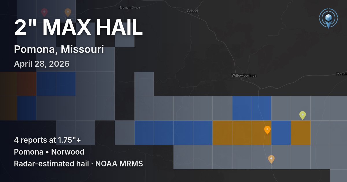 Affected area preview for Pomona, MO