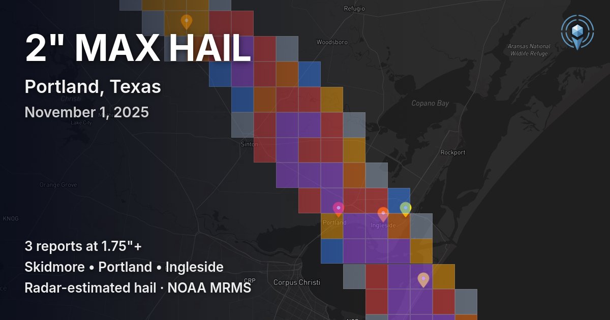 Affected area preview for Portland, TX