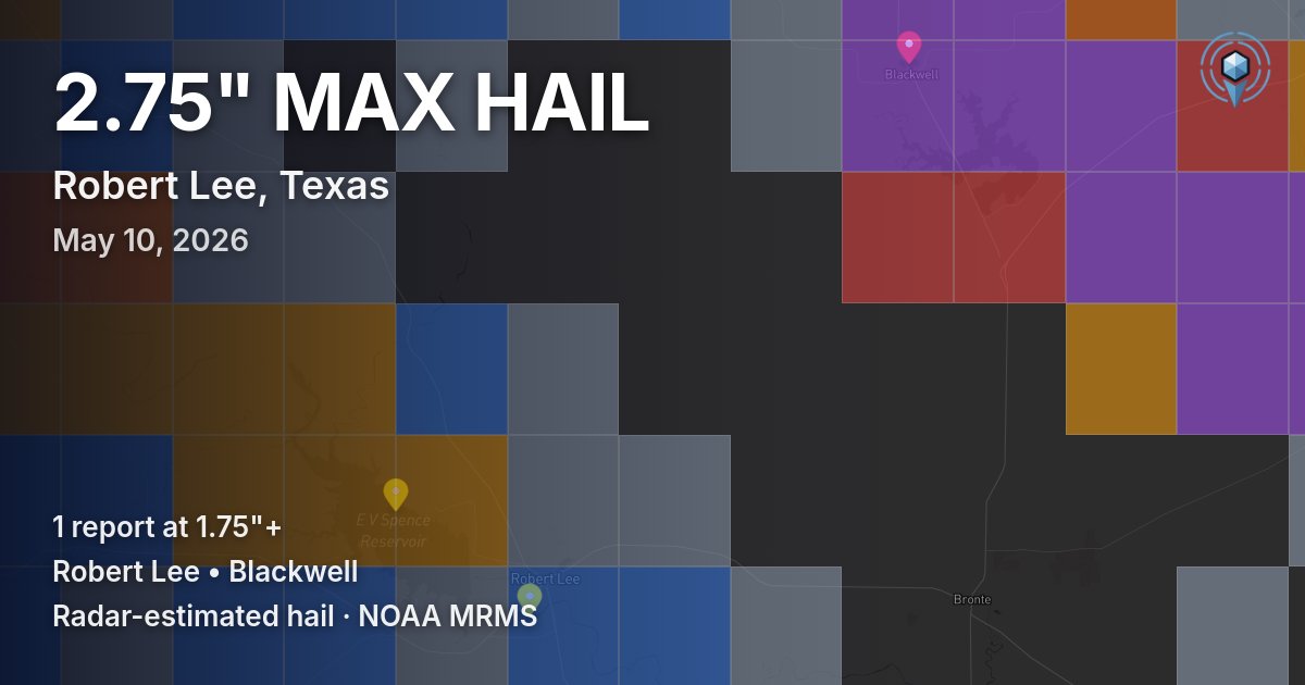 Affected area preview for Robert Lee, TX