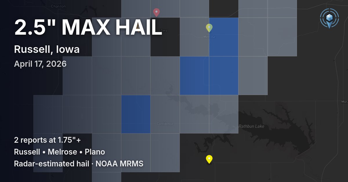 Affected area preview for Russell, IA