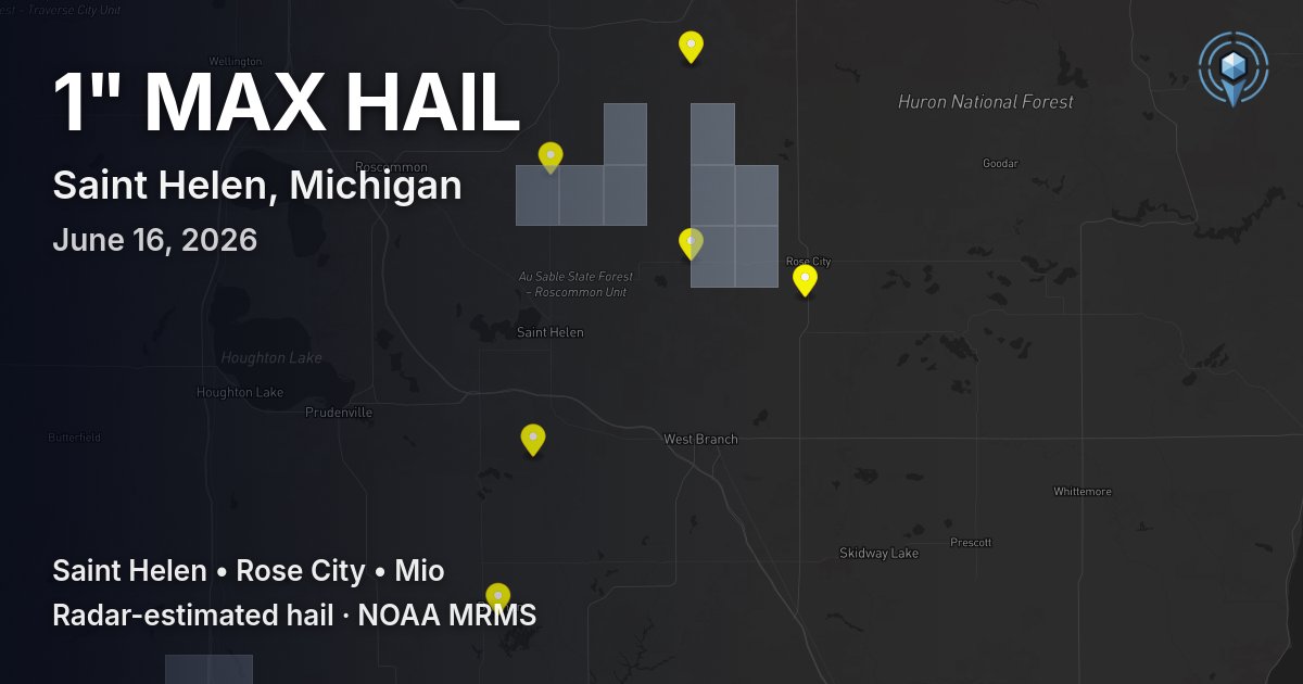 Affected area preview for Saint Helen, MI