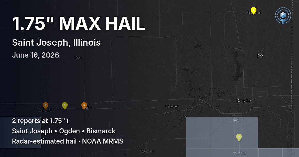 Affected area preview for Saint Joseph, IL