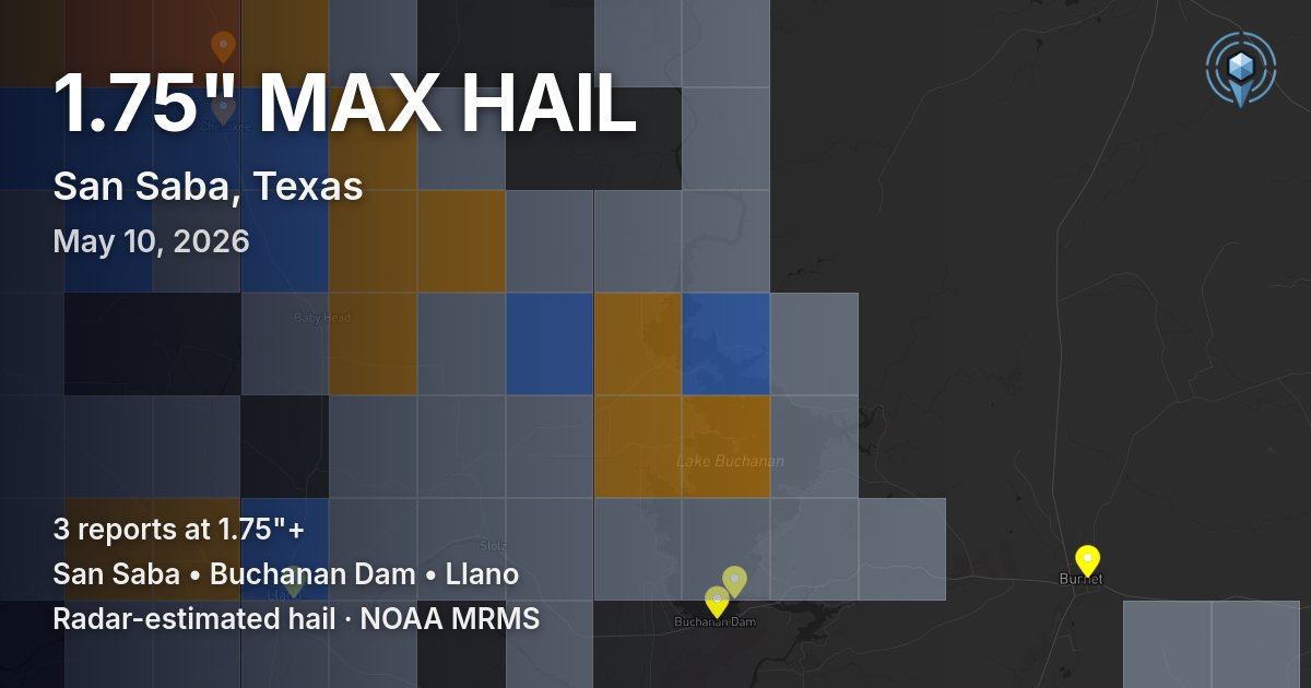 Affected area preview for San Saba, TX