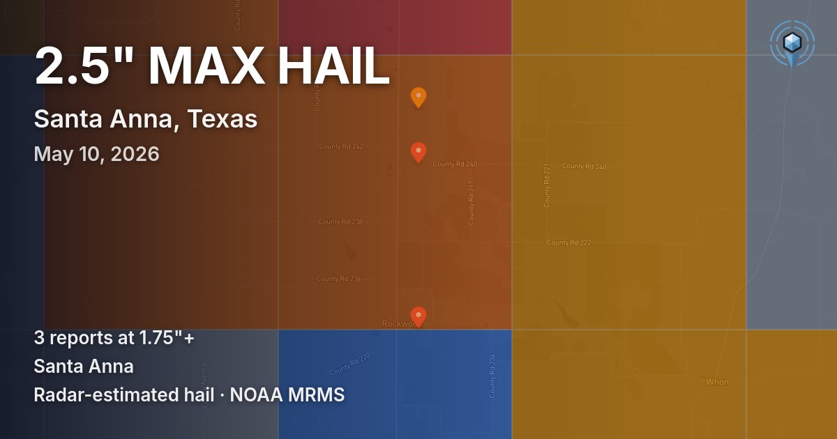 Affected area preview for Santa Anna, TX