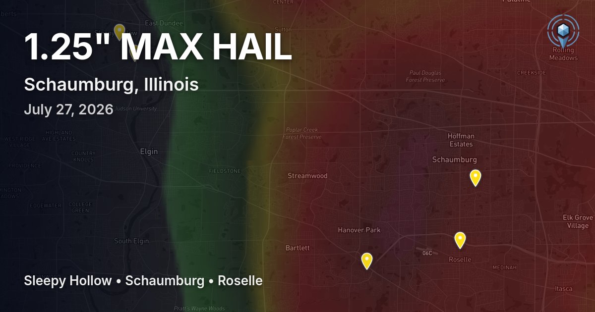 Affected area preview for Schaumburg, IL