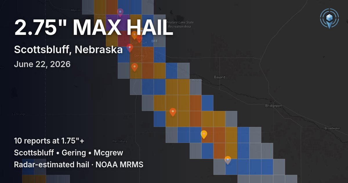 Affected area preview for Scottsbluff, NE