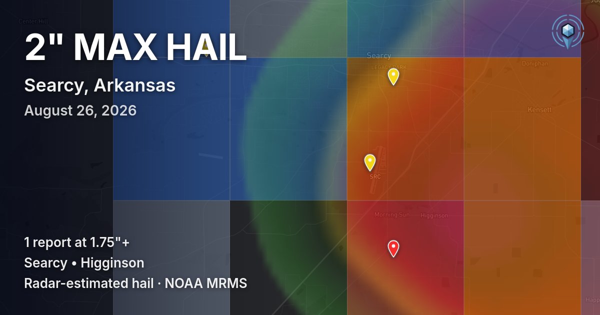 Affected area preview for Searcy, AR