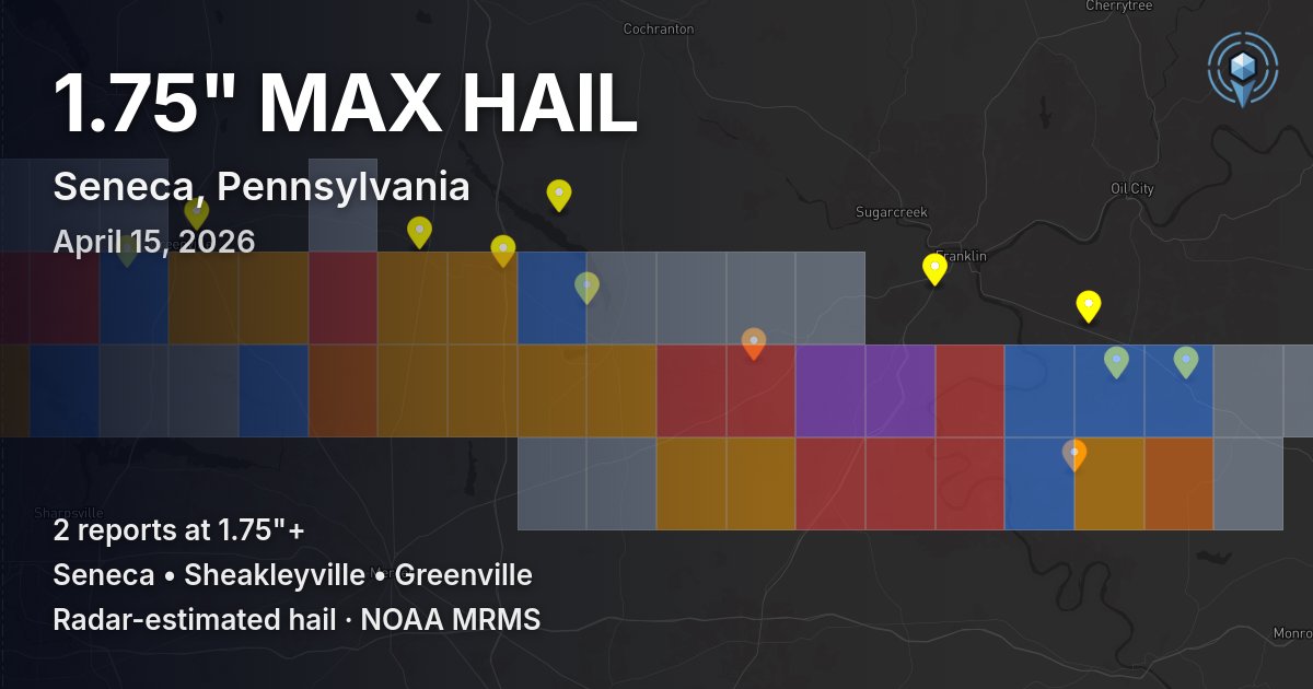 Affected area preview for Seneca, PA