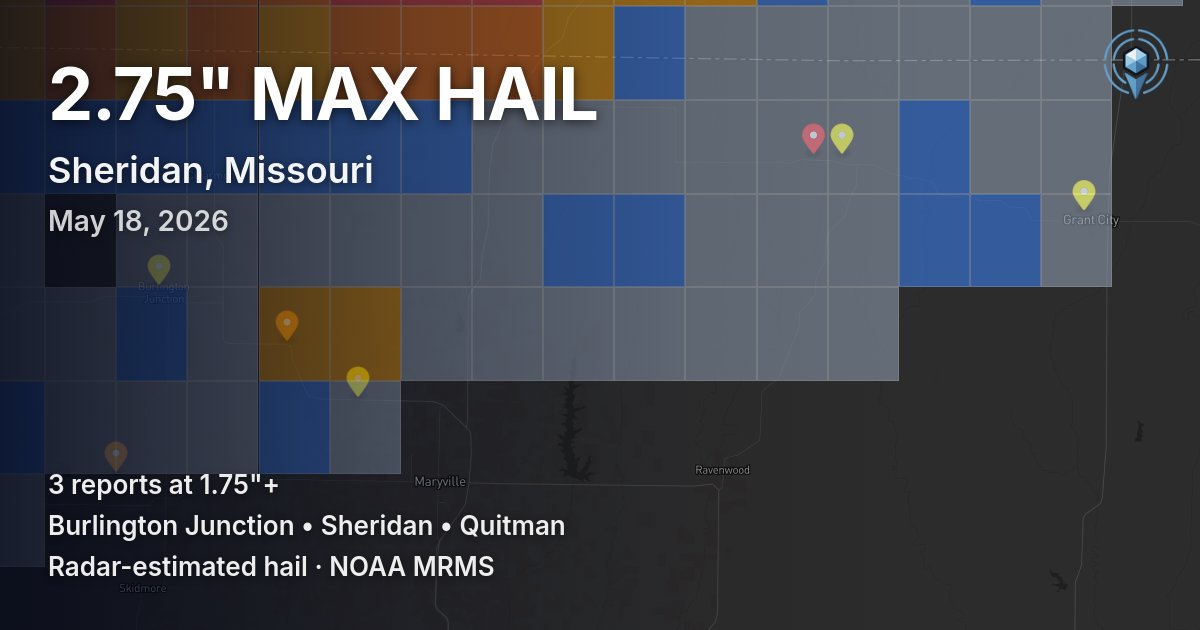 Affected area preview for Sheridan, MO
