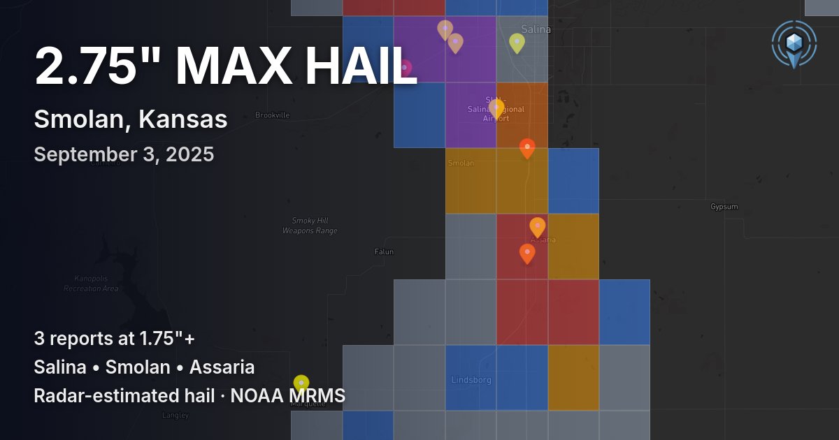 Affected area preview for Smolan, KS