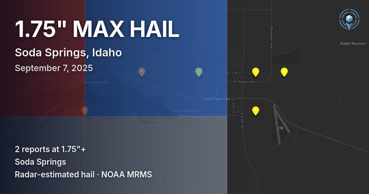 Affected area preview for Soda Springs, ID