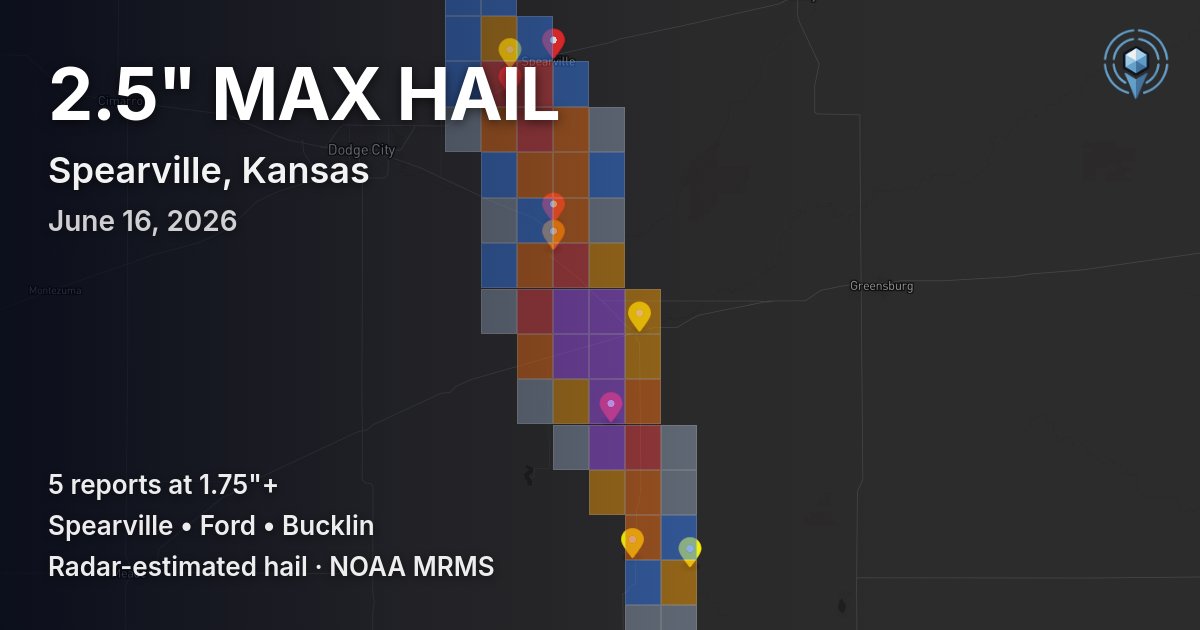 Affected area preview for Spearville, KS