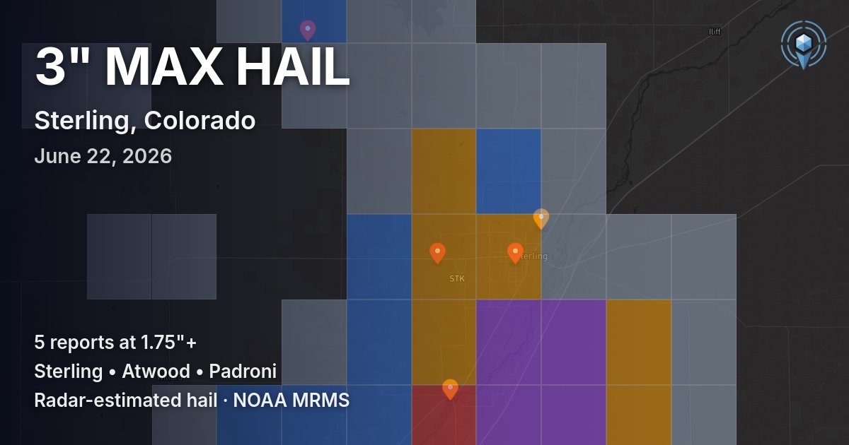 Affected area preview for Sterling, CO