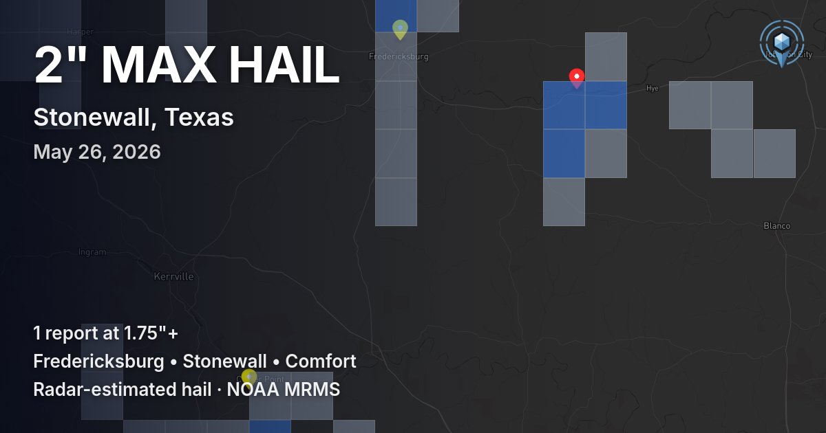 Affected area preview for Stonewall, TX