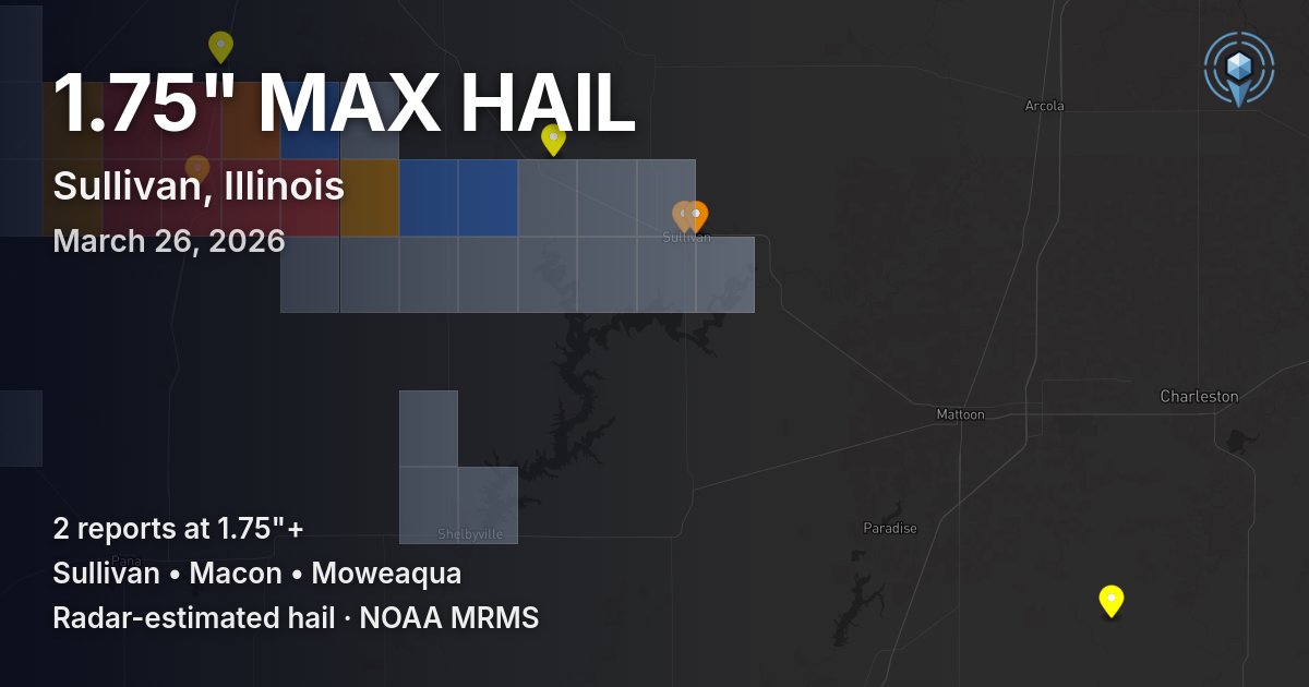Affected area preview for Sullivan, IL