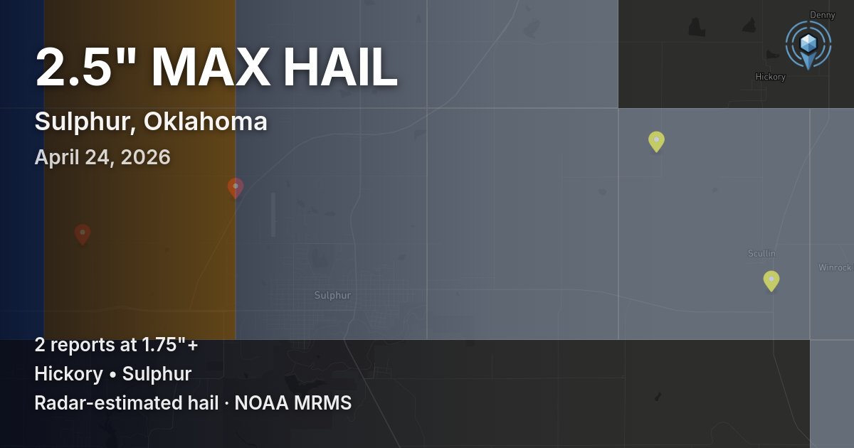 Affected area preview for Sulphur, OK