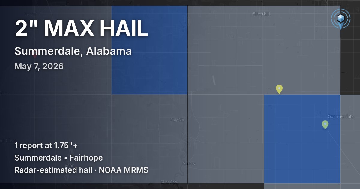 Affected area preview for Summerdale, AL