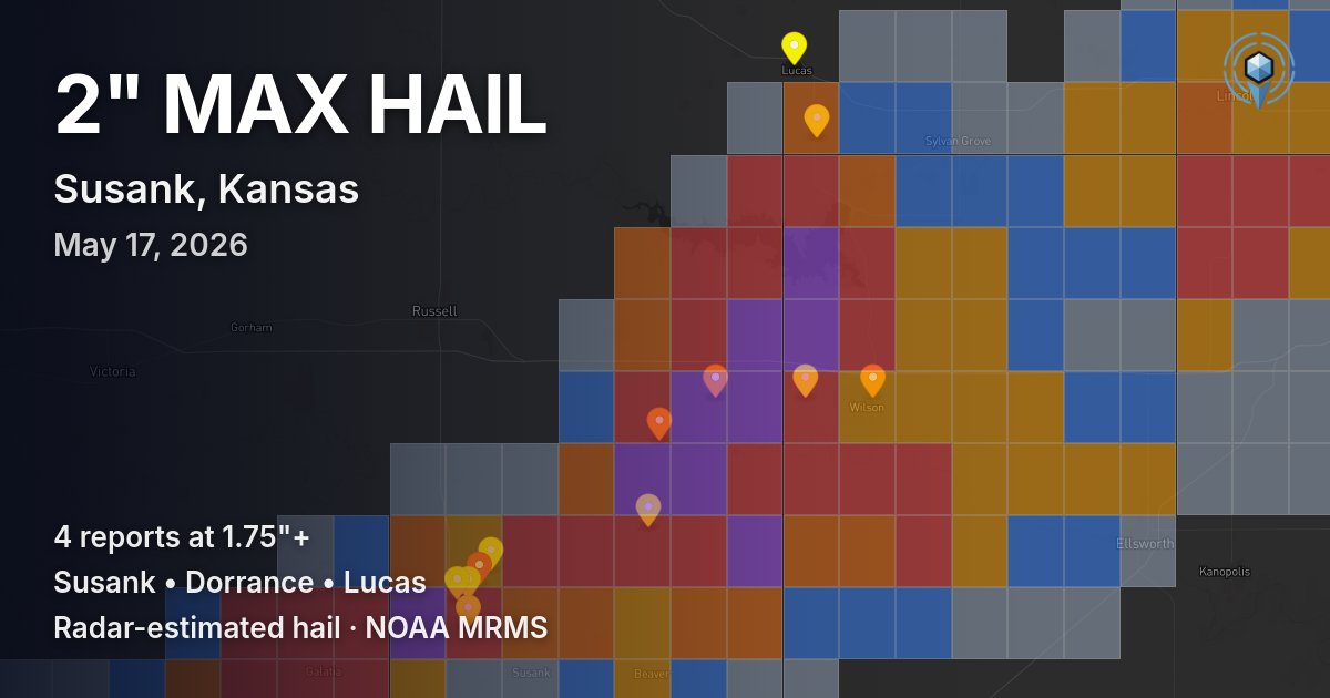Affected area preview for Susank, KS