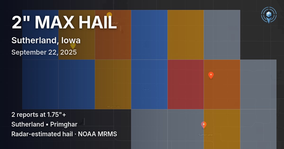 Affected area preview for Sutherland, IA