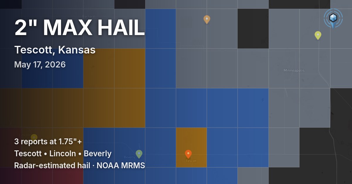 Affected area preview for Tescott, KS