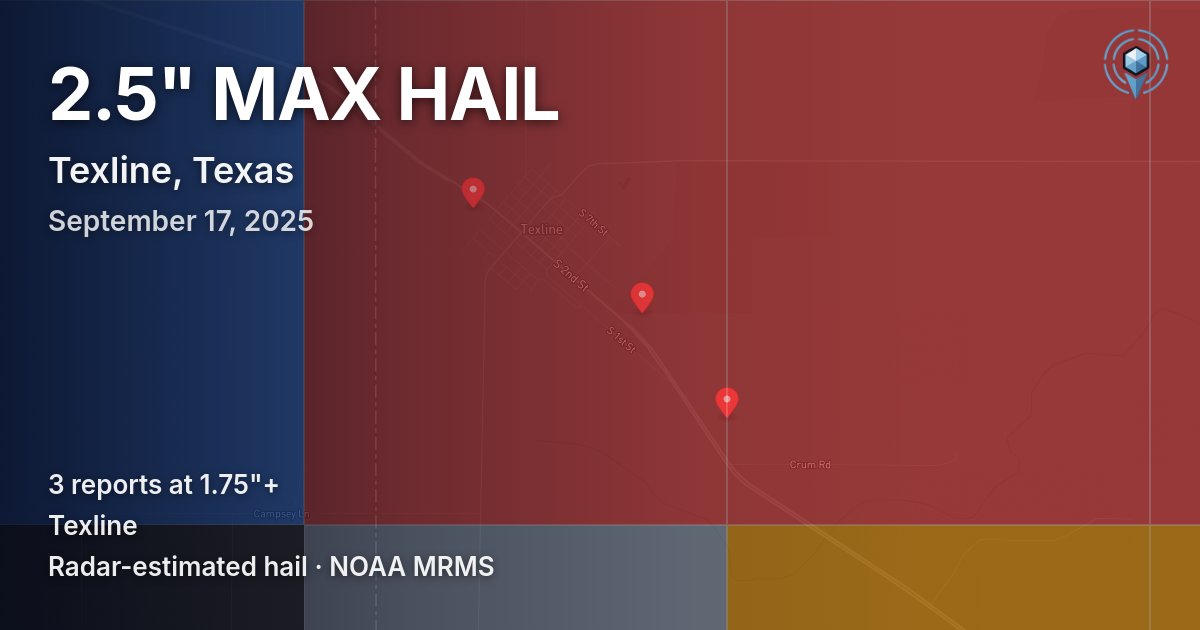 Affected area preview for Texline, TX