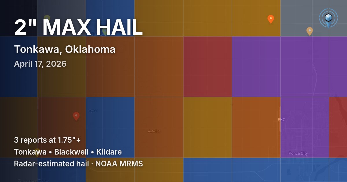 Affected area preview for Tonkawa, OK