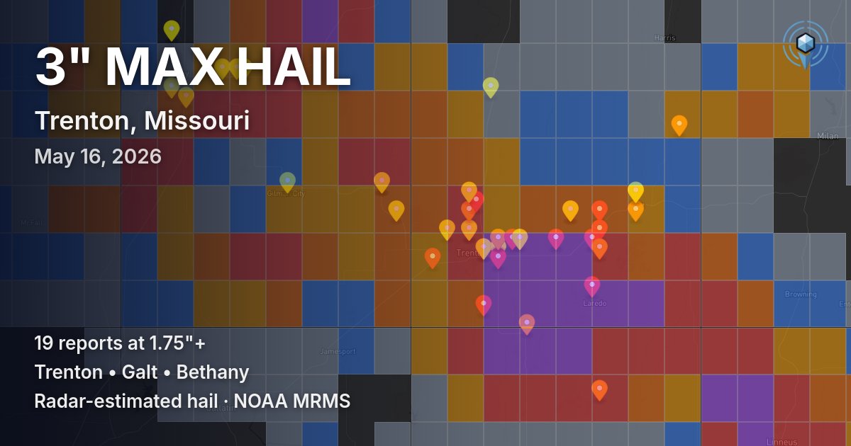 Affected area preview for Trenton, MO