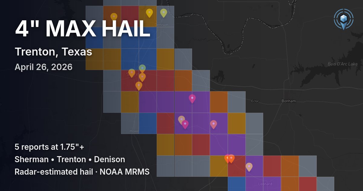 Affected area preview for Trenton, TX
