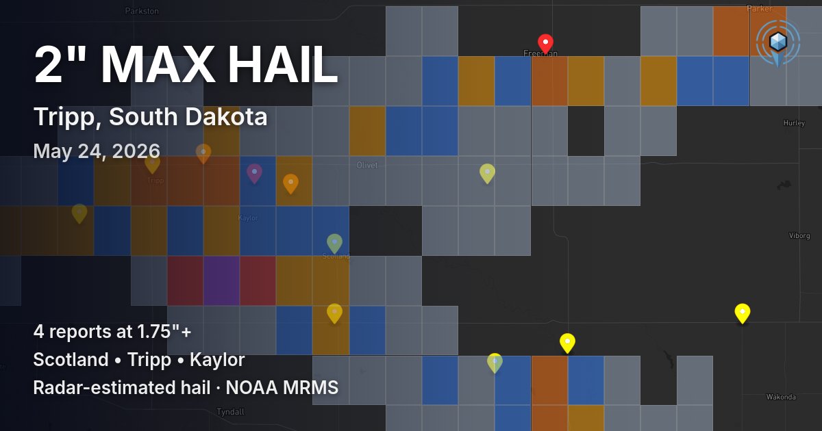 Affected area preview for Tripp, SD