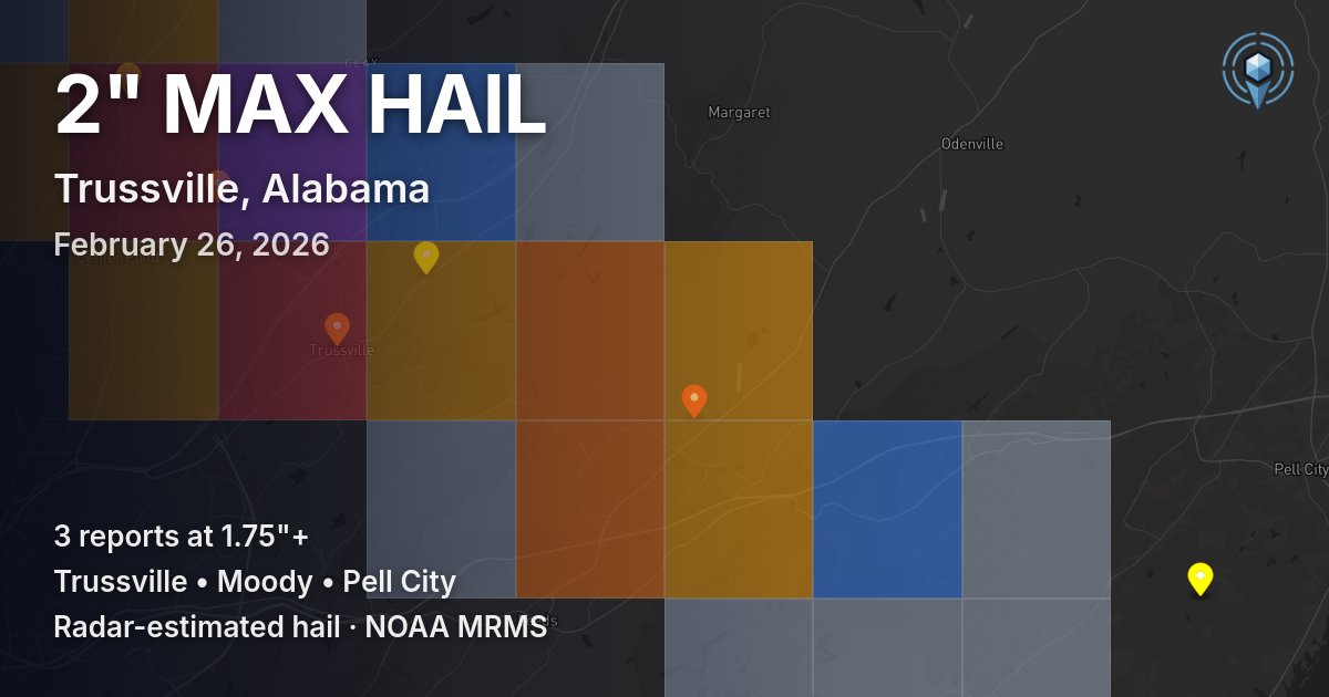 Affected area preview for Trussville, AL