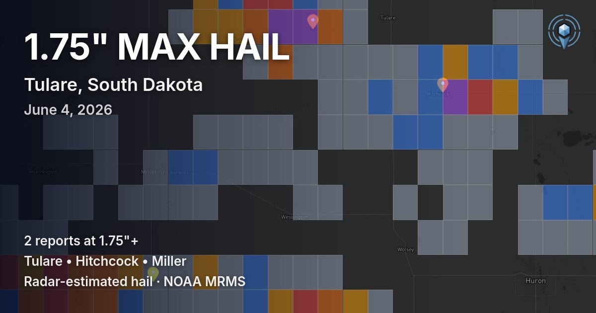 Affected area preview for Tulare, SD