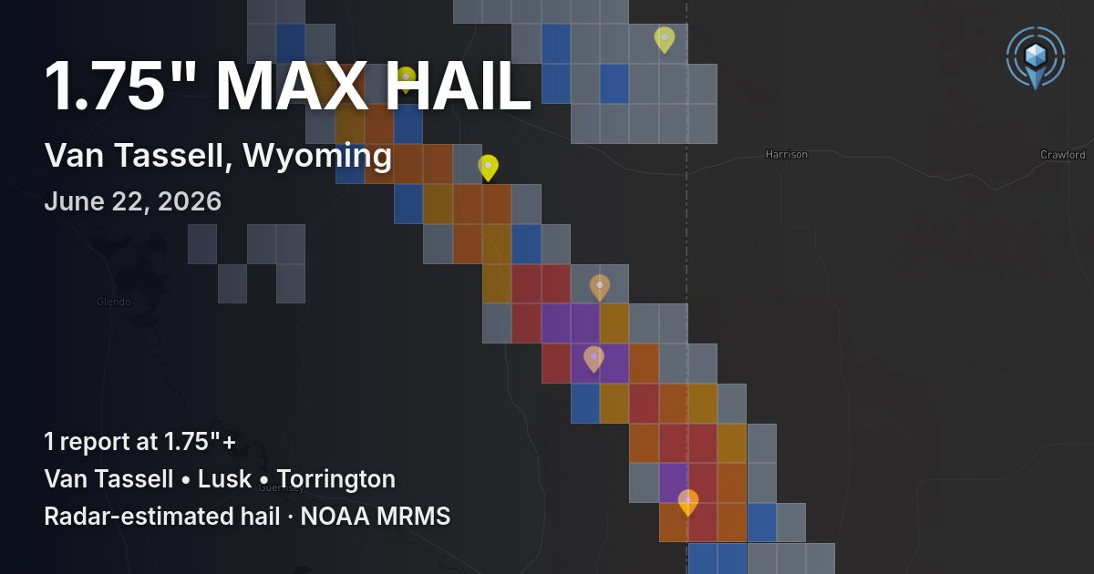 Affected area preview for Van Tassell, WY