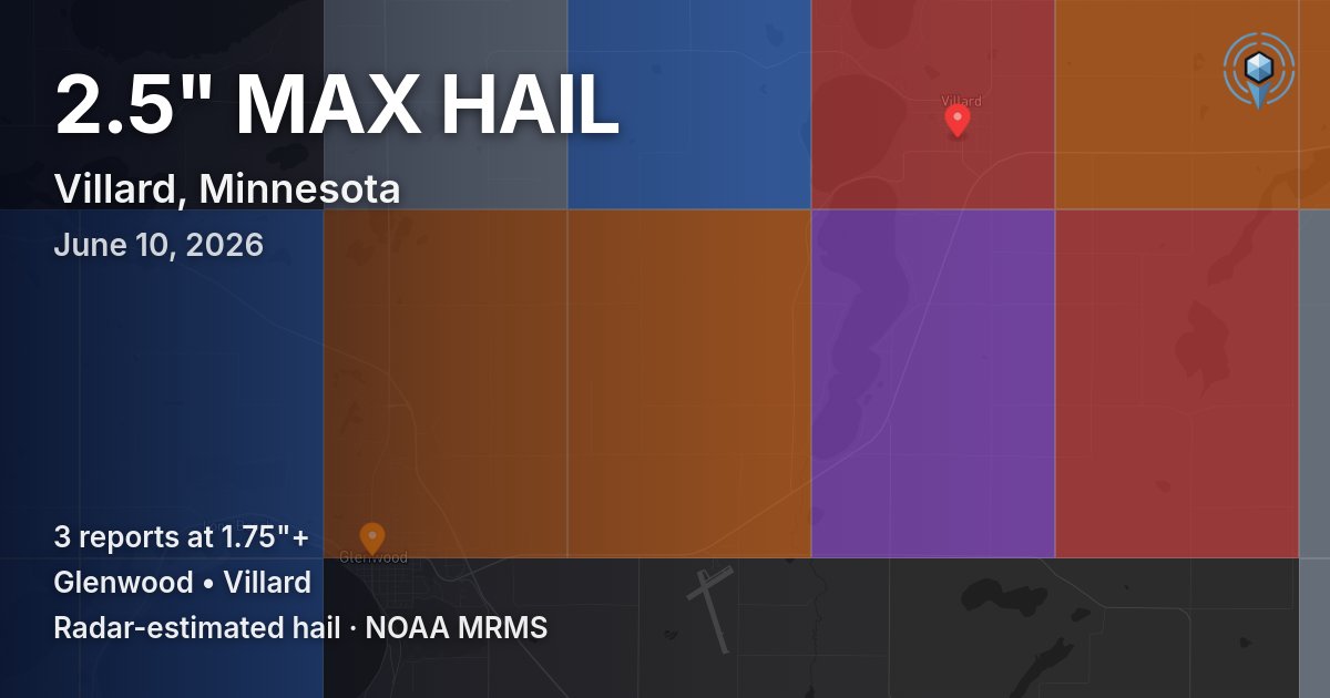 Affected area preview for Villard, MN