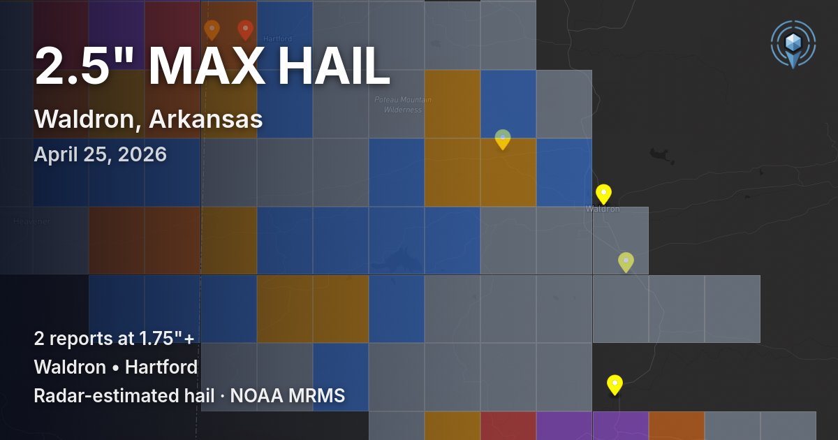 Affected area preview for Waldron, AR