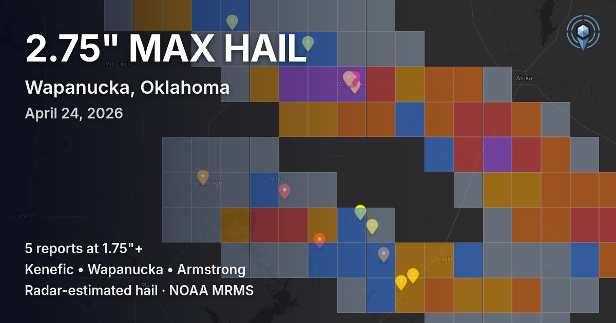 Affected area preview for Wapanucka, OK