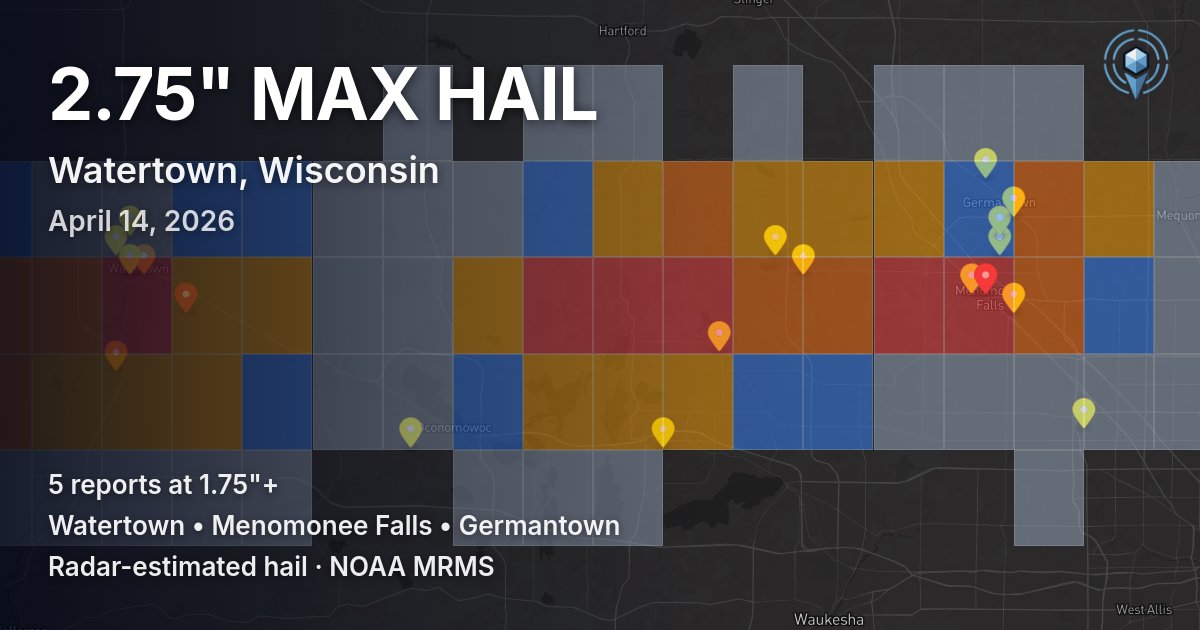 Affected area preview for Watertown, WI
