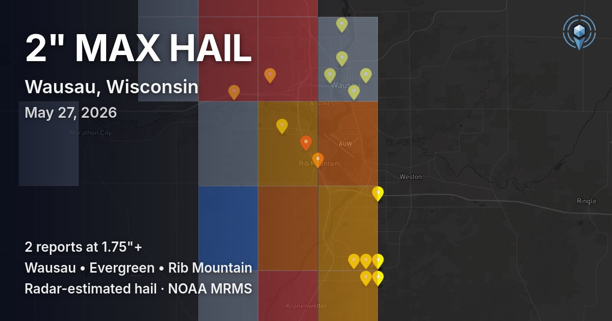 Affected area preview for Wausau, WI