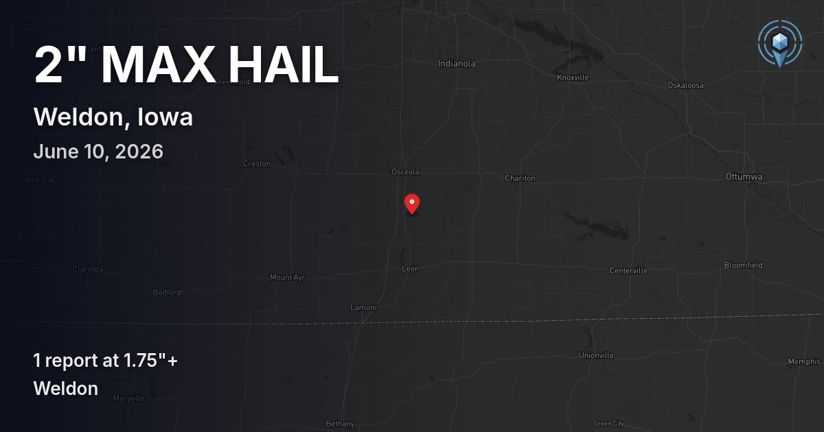 Affected area preview for Weldon, IA